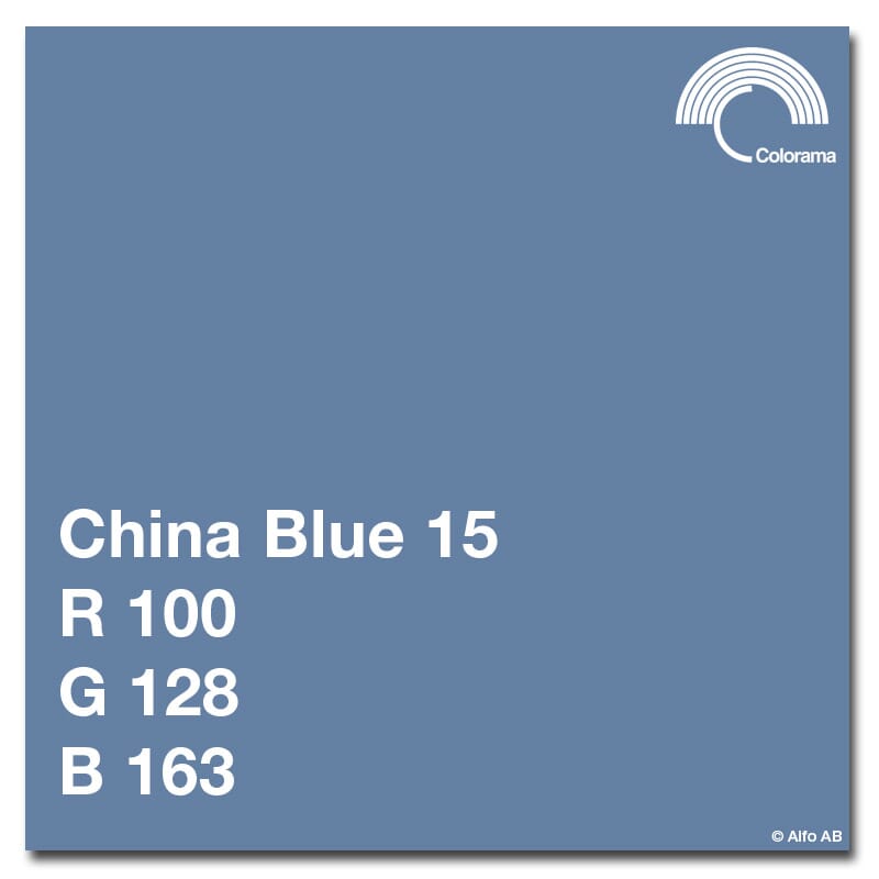Colorama China Blue 1,35x11m  Papir bakgrunn