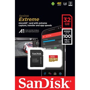 Sandisk Micro SD 32GB 100/90MB/s A1 UHS-I U3 V30 Extreme