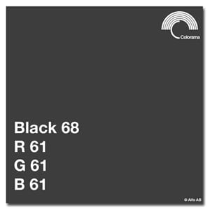 Colorama Black 2,72x11m  Papir bakgrunn