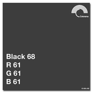 Colorama Black 2,72x11m  Papir bakgrunn