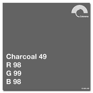 Colorama Charcoal 2,72x11m  Papir bakgrunn