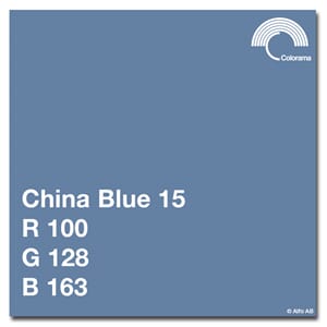 Colorama China Blue 2,72x11m Papir bakgrunn