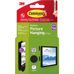 3M Command Strips Black Medium 4 Sets
