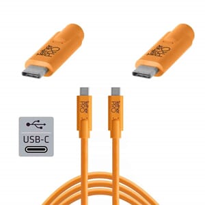 TetherPro Optima 10G USB-C, 4.6m, Rett, Oransje