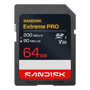 Sandisk SD Extreme Pro 64GB 200/90MB/s C10 UHS U3 V30 RPD2