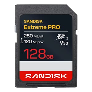 Sandisk SD Extreme Pro 128GB 250/120MB/s C10 UHS U3 V30 RPD2