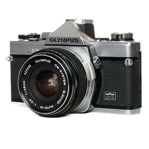 Brukt Olympus OM-1 + Olympus 28mm f/3,5