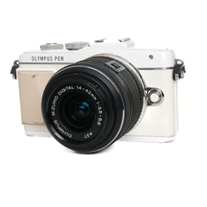 Brukt Olympus E-PL7 hvit + 14-42mm f/3,5-5,6 II R