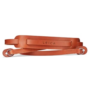 Leica Carrying Strap With Shoulderpad, Leather Cognac